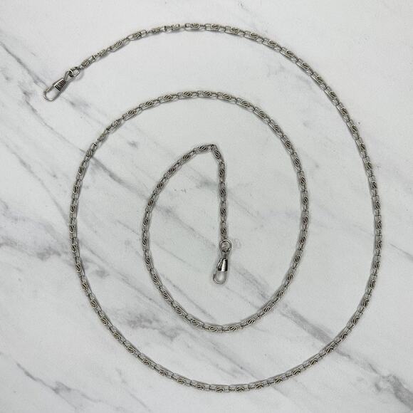 Silver Tone Swirl Chain Purse Strap 47" Crossbody Bag Replacement ✨ - Picture 1 of 11